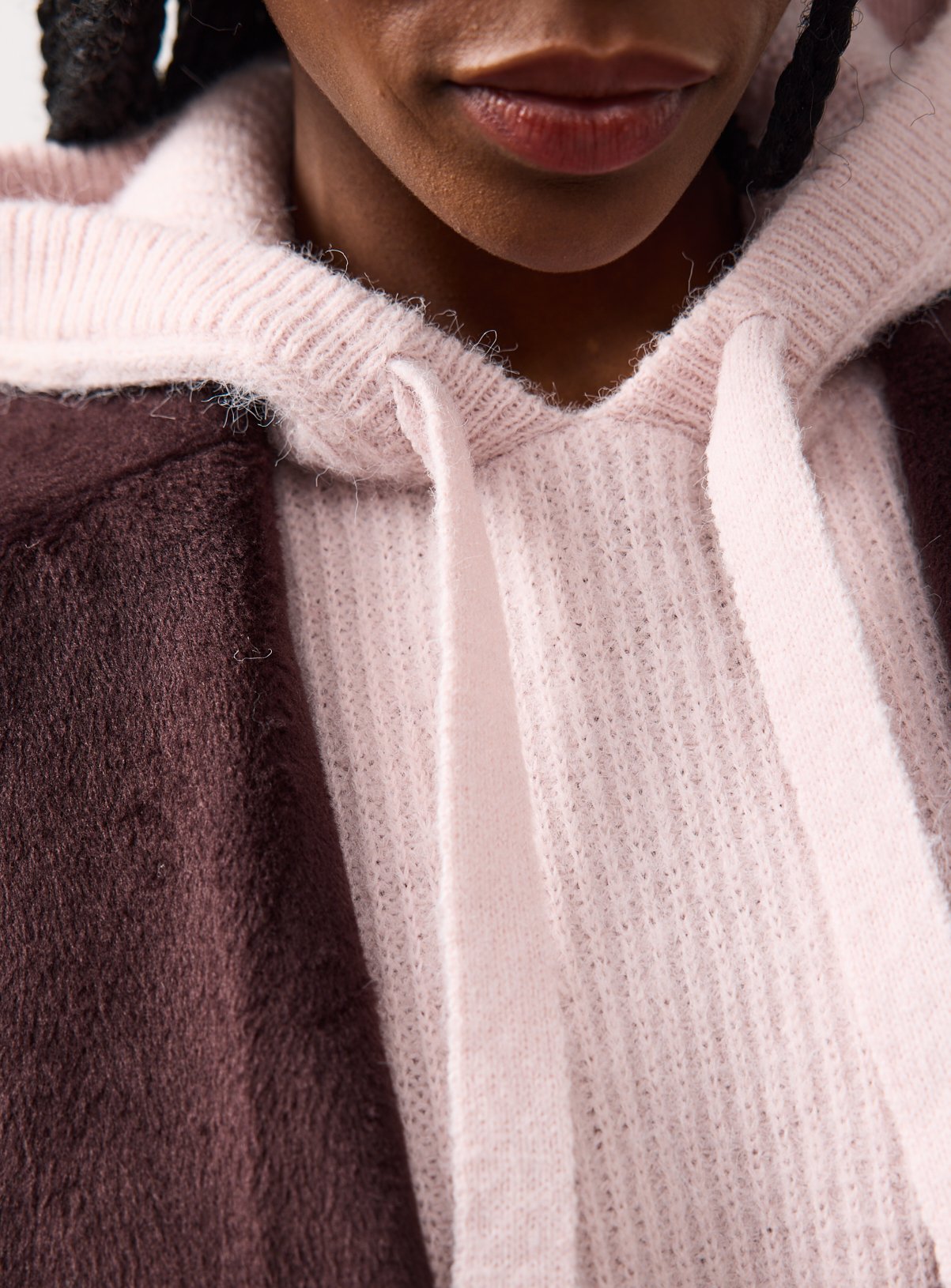 Pale Pink Ribbed Hooded Jumper 8 - Image 3 thumbnail